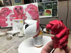 Head sculpture in process