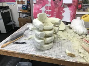 Body sculpture with clay