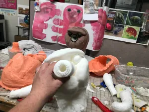 Painted tardigrade puppet